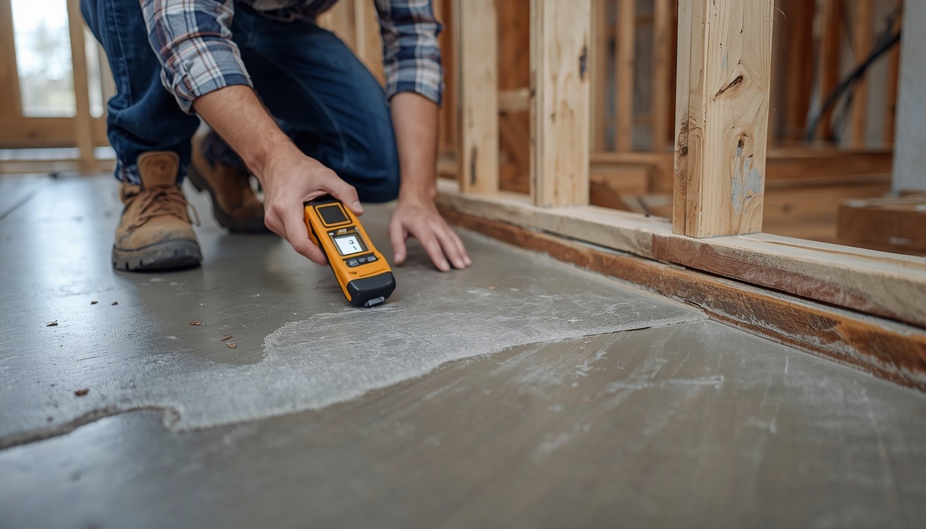 Check for Moisture in Concrete Floor 